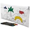 Astuccio in TNT bianco con 5 pastelli, 22x11 cm, 8 gr Personalizzate o neutre