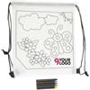 Mini zaino TNT colorabile con 5 pastelli a cera inclusi Personalizzate o neutre