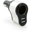 Caricatore Auto Fast Charge USB Nero 3 Porte Mix Design Personalizzate o neutre