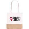 Borsa Lerkal in juta e cotone, bicolore, 37x41cm, eco-friendly Personalizzate o neutre