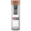 BATUMI GLASS Bottiglia borosilicato 420ml con infusore bamboo Personalizzate o neutre