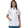 SIGGI DR BLUE Casacca Donna Jasmine in Cotone Elasticizzato a Manica Corta Personalizzate o neutre