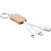 CLAUER Cavo 2in1 Bamboo USB-A Micro-B Type-C 12.5cm Naturale Personalizzate o neutre