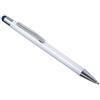 Penna a sfera Lise bianca con puntale touch blu in alluminio Personalizzate o neutre