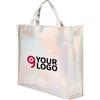 Borsa shopper iridescente TNT laminato Q24275, manici corti Personalizzate o neutre