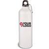 Borraccia bianca Alluminio 750ml con moschettone robusto Personalizzate o neutre