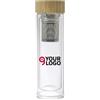 Vicente Borraccia Termica Vetro Doppia Parete 420ml Coperchio Bamboo Personalizzate o neutre