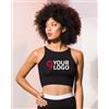 SF Top corto da donna slim 93% cotone scollo vogatore Personalizzate o neutre