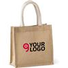 Kimood Shopper piccola in juta naturale 20x20x10cm con manici cotone Personalizzate o neutre