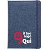 Quaderno A6 R-PET riciclato, copertina blu con elastico, Personalizzate o neutre