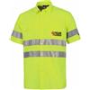 Workteam Camicia manica corta bande rifrangenti, cotone poliestere Personalizzate o neutre