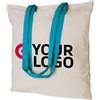 Borsa shopping Queenie in cotone 220g, manici colorati 38x42 cm Personalizzate o neutre