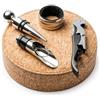 Set vino Amaranto: accessori inox in custodia sughero naturale Personalizzate o neutre