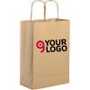 Shopper in carta naturale 28x39x10 cm manici ritorti kraft 5,5kg Personalizzate o neutre