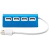 ALUHUB Hub USB 4 Porte in Alluminio Argento, Cavo 14,5 cm, 57g Personalizzate o neutre