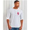 Premier Men's Long John Tee Manica Lunga Regular, 3 Bottoni Personalizzate o neutre