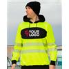 Korntex Felpa Hi-Vis EOS gialla con cappuccio, bande riflettenti, UPF 40+ Personalizzate o neutre
