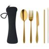 5 SERVICE Set Posate Acciaio Inox con Sacchetto Neoprene Personalizzate o neutre