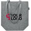 TASLO Shopper in feltro RPET 2mm 40x15x42cm manici lunghi grigia Personalizzate o neutre