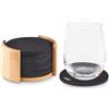 BAHIA Set 10 sottobicchieri RPET con supporto in bamboo Personalizzate o neutre