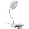 VIENTO Ventilatore da tavolo ABS bianco con ricarica wireless 10W Personalizzate o neutre