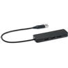 HUBBIE USB Hub 4 Porte (3xA 1xC), ABS Nero, Cavo 22cm, Compatto Personalizzate o neutre