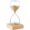 DESERT Clessidra 5 minuti in vetro borosilicato, base legno faggio Personalizzate o neutre