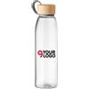 FJORD WHITE Bottiglia vetro 500ml tappo bamboo bianca antigoccia Personalizzate o neutre