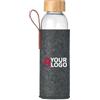 THAI Bottiglia Vetro 500ml Bamboo, Manico PU, Sacchetto RPET Personalizzate o neutre