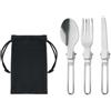 STAPI SET posate campeggio acciaio 3 pezzi sacchetto RPET Personalizzate o neutre