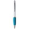 Penna a sfera Swansea bianca con grip in gomma e refill blu 14,2cm Personalizzate o neutre