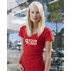Clique Arden T-shirt donna cotone elasticizzato scollo V, bianca regular Personalizzate o neutre