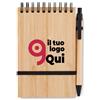 SONORABAM Quaderno A6 bamboo FSC con penna blu in carta riciclata Personalizzate o neutre