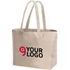 Shopper Nina in cotone naturale 135g, soffietto, manici lunghi Personalizzate o neutre