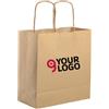 Shopper in carta naturale con maniglia ritorta, soffietto robusto Personalizzate o neutre
