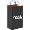 Shopper con soffietto in carta avana, maniglia ritorta resistente Personalizzate o neutre