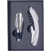 Set vino Dale 2 accessori acciaio inox con cavatappi e versatore Personalizzate o neutre