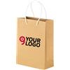 Handle bags Sacchetto in carta naturale riciclata da 150 g/m2 con soffietto e mani Personalizzate o neutre