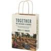 Shopper carta riciclata 150 g con manici intrecciati eco - 24x32 cm Personalizzate o neutre