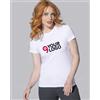 JHK T-shirt donna cotone, XS WH/BK, manica corta regular Personalizzate o neutre