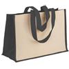Handle bags Shopper in cotone 280 g/m2 con soffietto dettagli in juta Personalizzate o neutre