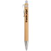Penna a scatto Zeropen bamboo naturale con dettagli cromati Personalizzate o neutre