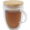Seasons Tazza Leona 350ml in vetro doppia parete con coperchio bambù FSC Personalizzate o neutre
