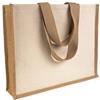 Handle bags Shopper con soffietto alla base in juta e canvas Personalizzate o neutre