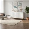 DecHome - Madia Soggiorno Ingresso Stile Contemporaneo Luxury in Legno e Metallo con 4 Ante e Ripiani Regolabili 140x75h cm colore Bianco/Oro