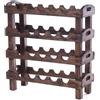 DESIGN DELIGHTS Scaffale per vino rustico, 66 x 61 cm (altezza x larghezza), in legno massiccio per 20 bottiglie, portabottiglie in stile shabby chic, colore: 03 marrone scuro