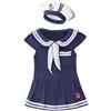 Lito Angels Children's Apparel Lito Angels Costume Marinaia Bimba Vestito Onesie Nautico con Cappello Outfit Halloween Carnevale Festa Compleanno Servizio Fotografico Estate Mare