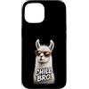 Gamer Coole Sprüche Lustiges Fun Shirt C Custodia per iPhone 15 Chill Bro Cooler Lama Alpaca Occhiali da sole Fun Scritta Gamer