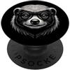 Clever Woodland Creature Graphic Designs Smart Badger Indossare Occhiali Line Art PopSockets PopGrip Adesivo