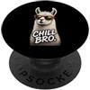 Gamer Coole Sprüche Lustiges Fun Shirt C Chill Bro Cooler Lama Alpaca Occhiali da sole Fun Scritta Gamer PopSockets PopGrip Adesivo
